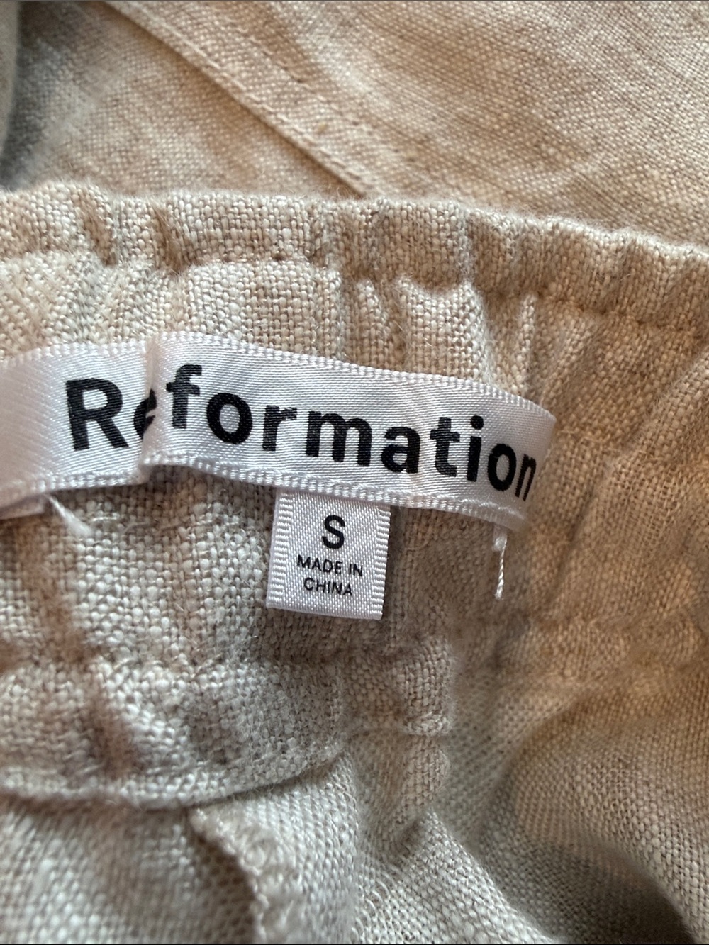 Reformation Linen Pants - Olive & Oatmeal - Picture 13 of 14